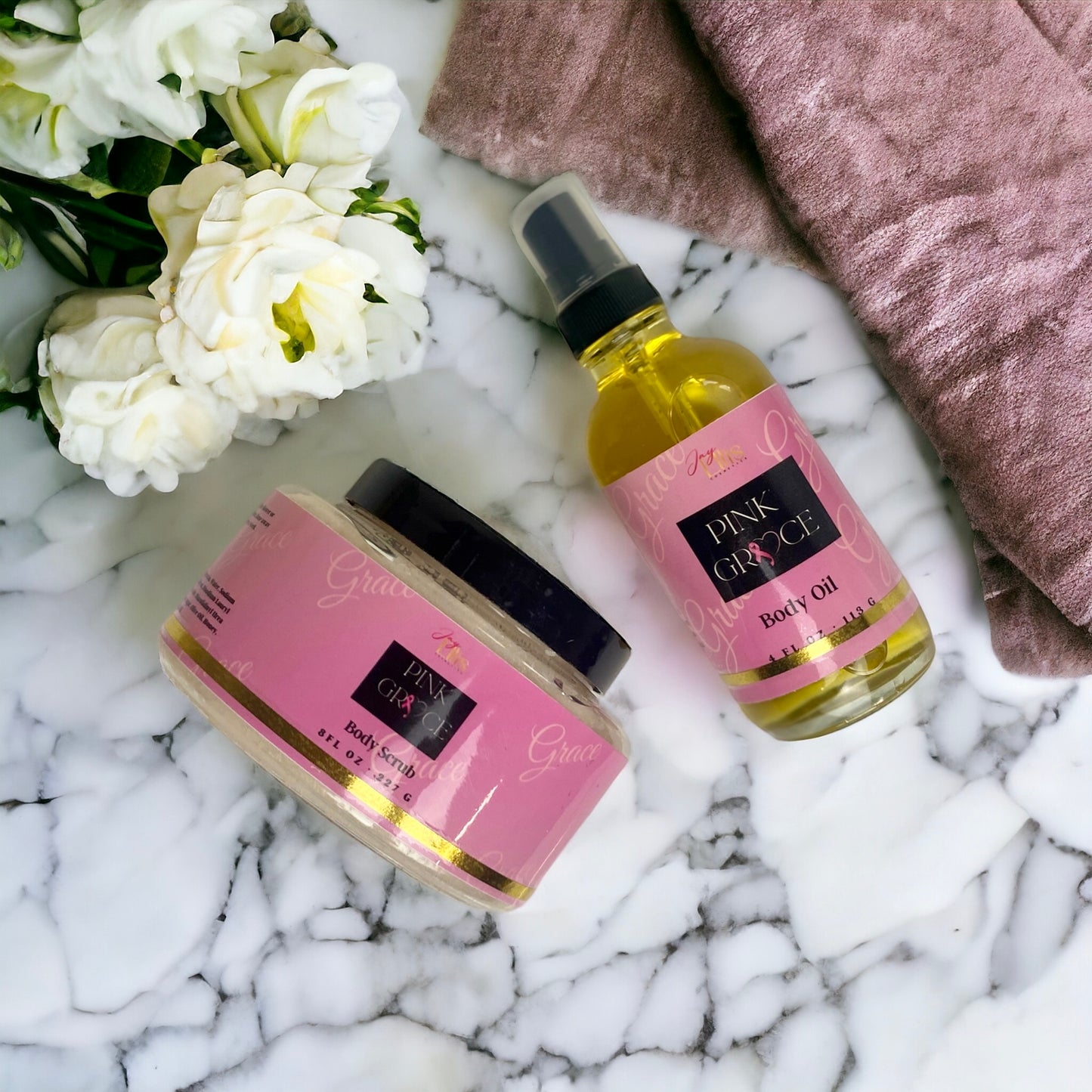 Pink Grace Body Oil and Body Scrub Bundle (LIMITED)